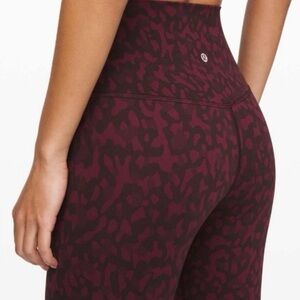 lululemon athletica Align 28” Burgundy Leopard Leggings size 4